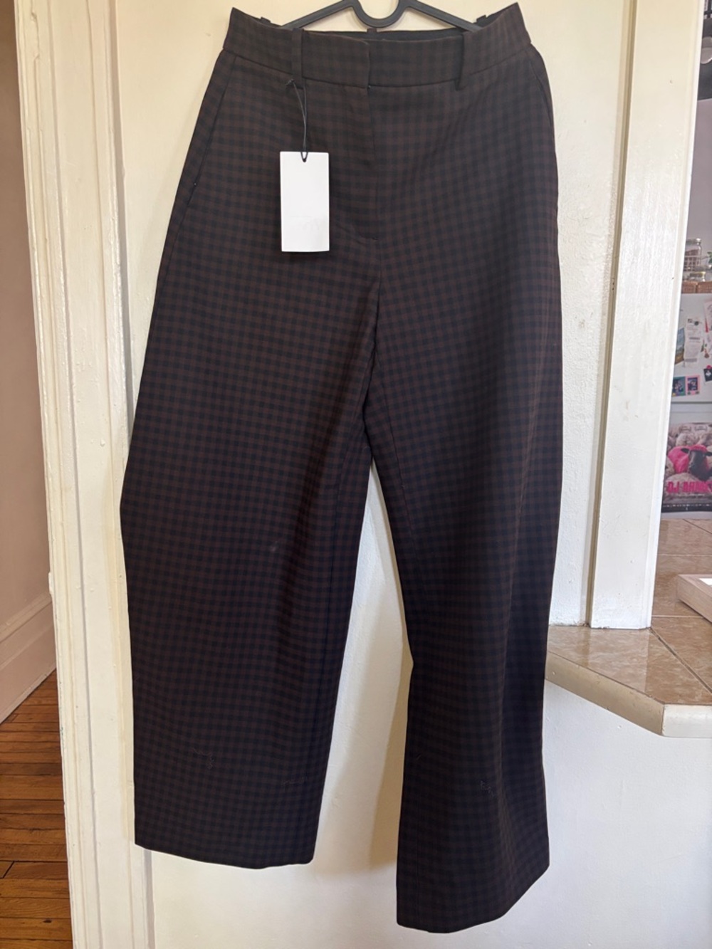 Women Brown Checked Dress Pants